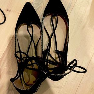 Black laced flats